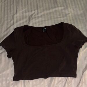 SHEIN Chocolate Brown Crop Top
